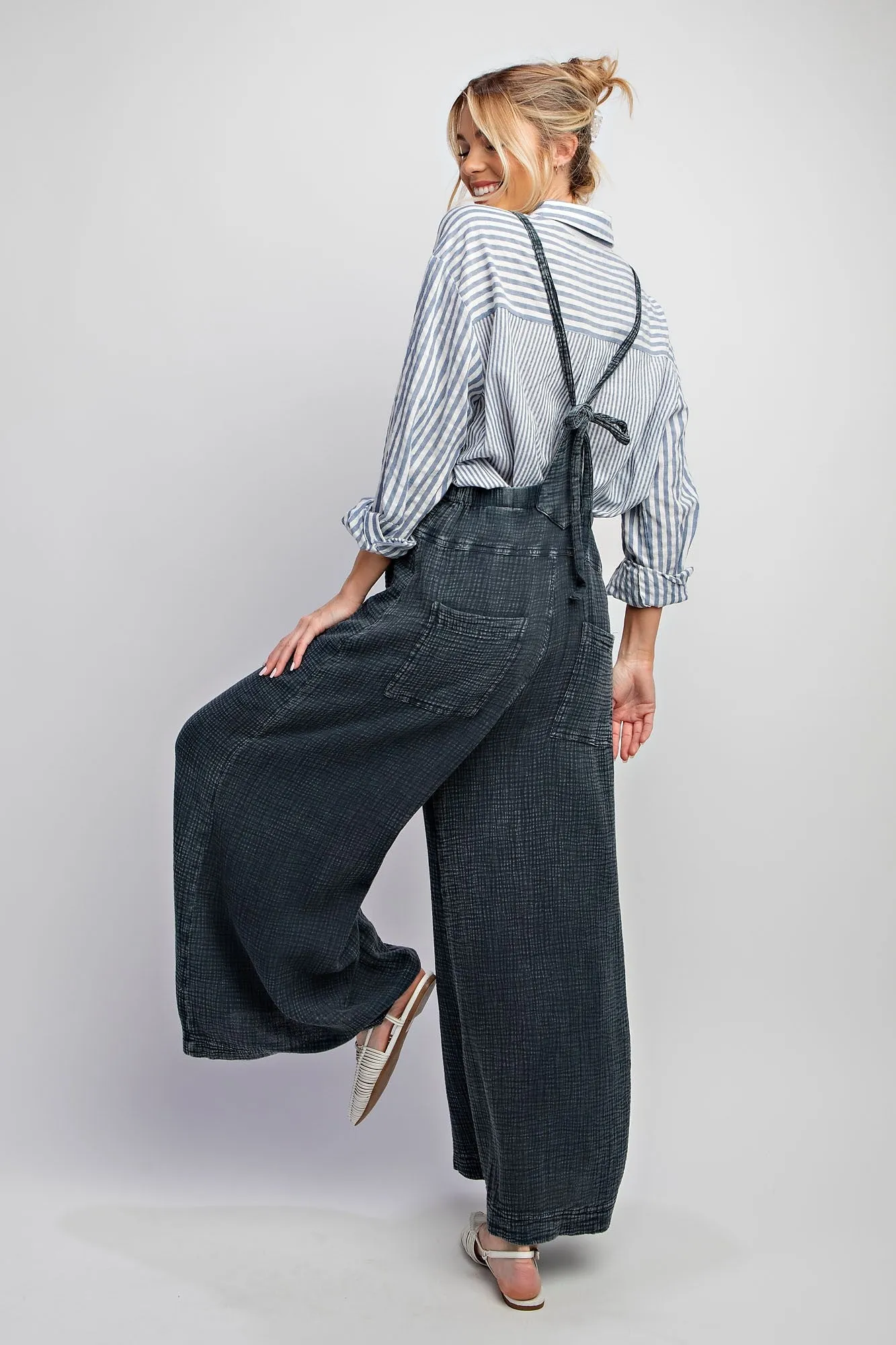 Faded Denim Washed Cotton Jumpsuit/Overalls sold by Pinkblush product image thumbnail 3