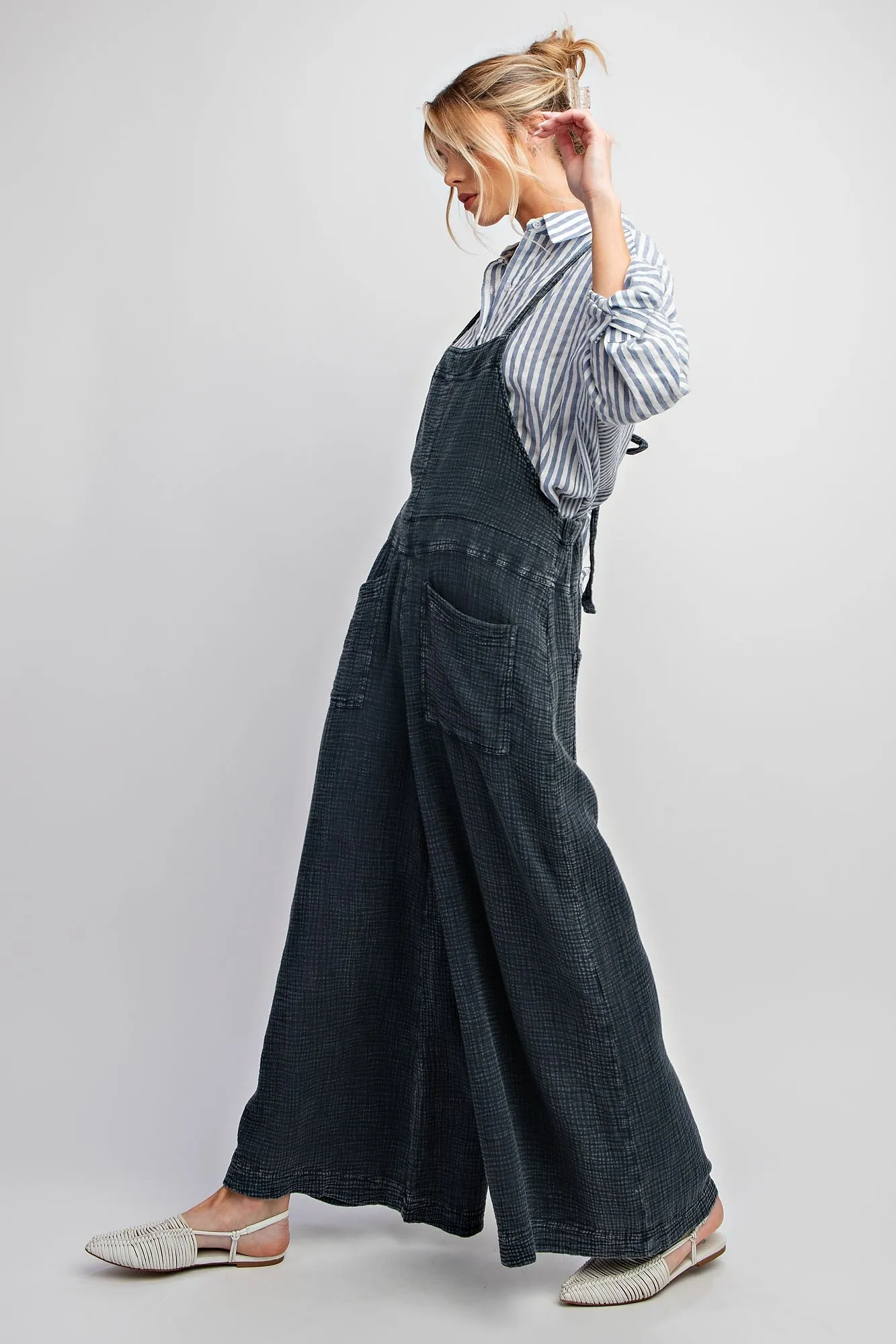 Faded Denim Washed Cotton Jumpsuit/Overalls sold by Pinkblush product image thumbnail 2