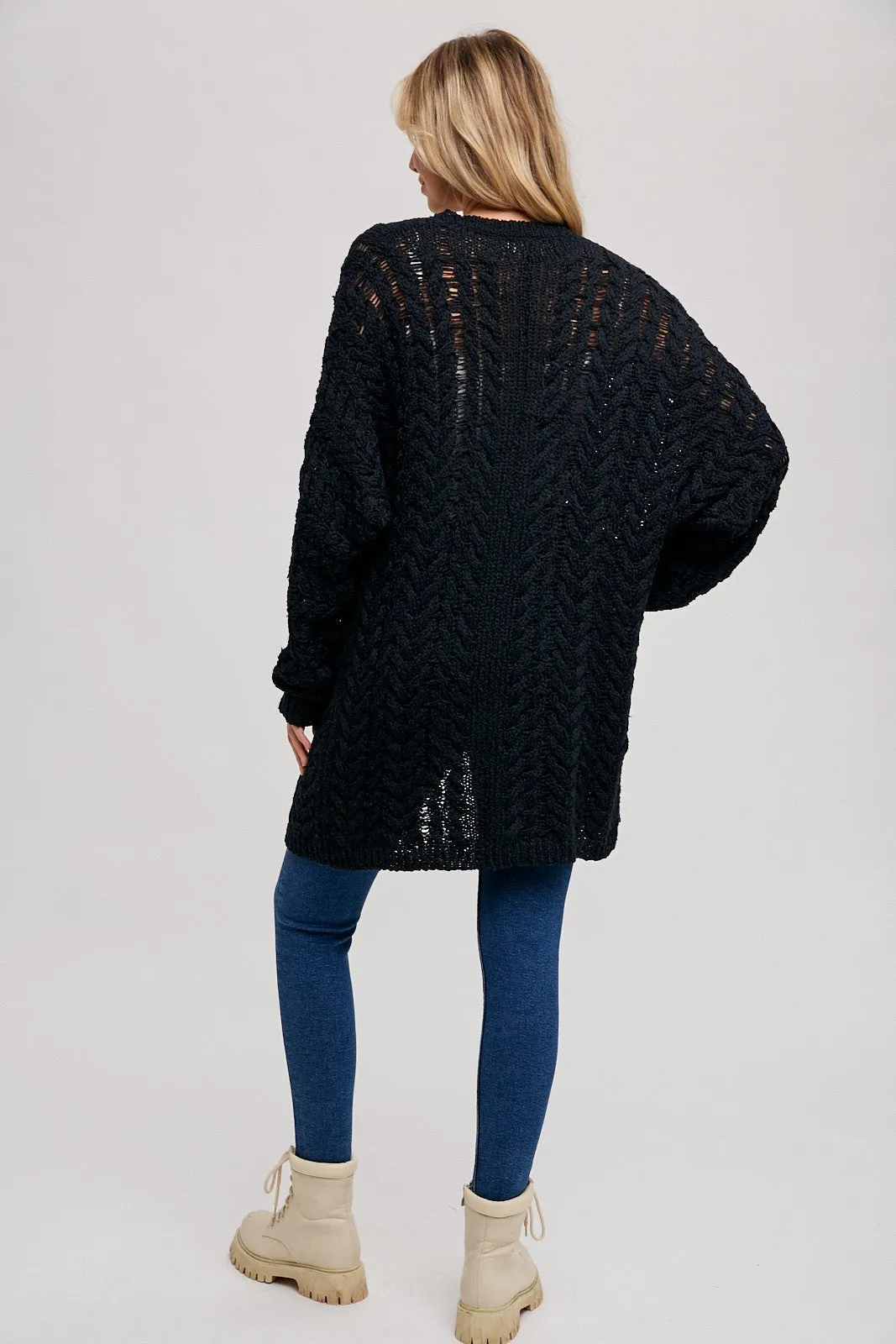 Black Knit Cardigan sold by Pinkblush product image thumbnail 4