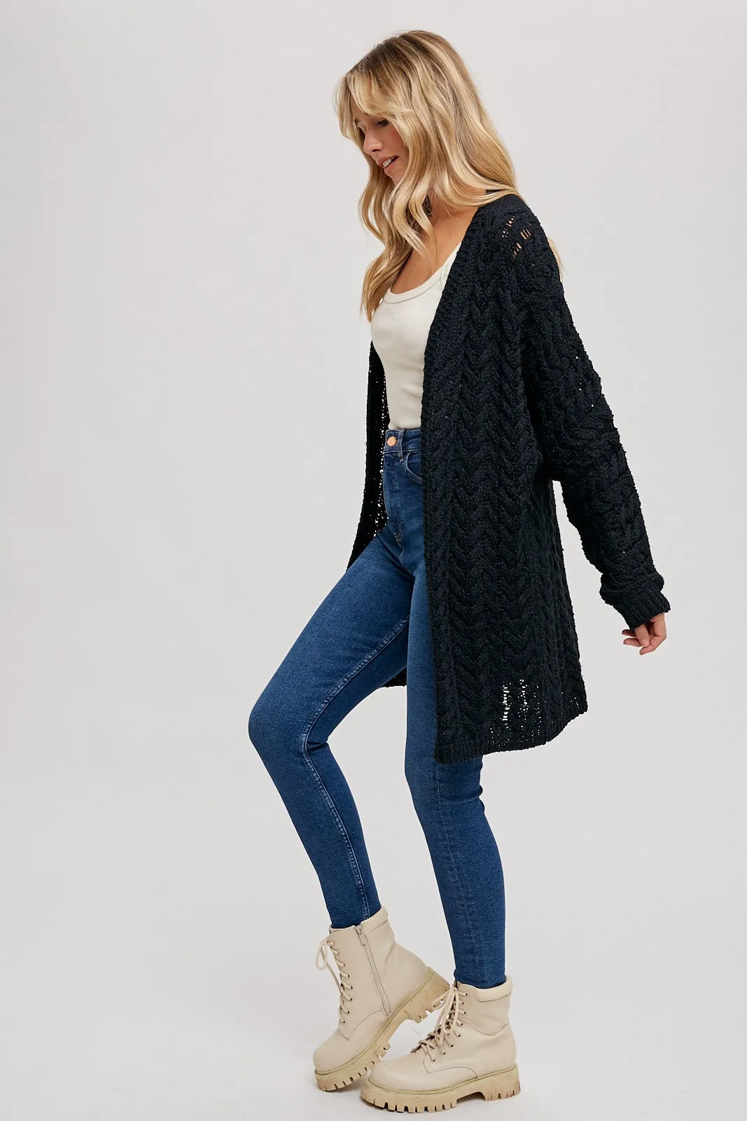 Black Knit Cardigan sold by Pinkblush product image thumbnail 3