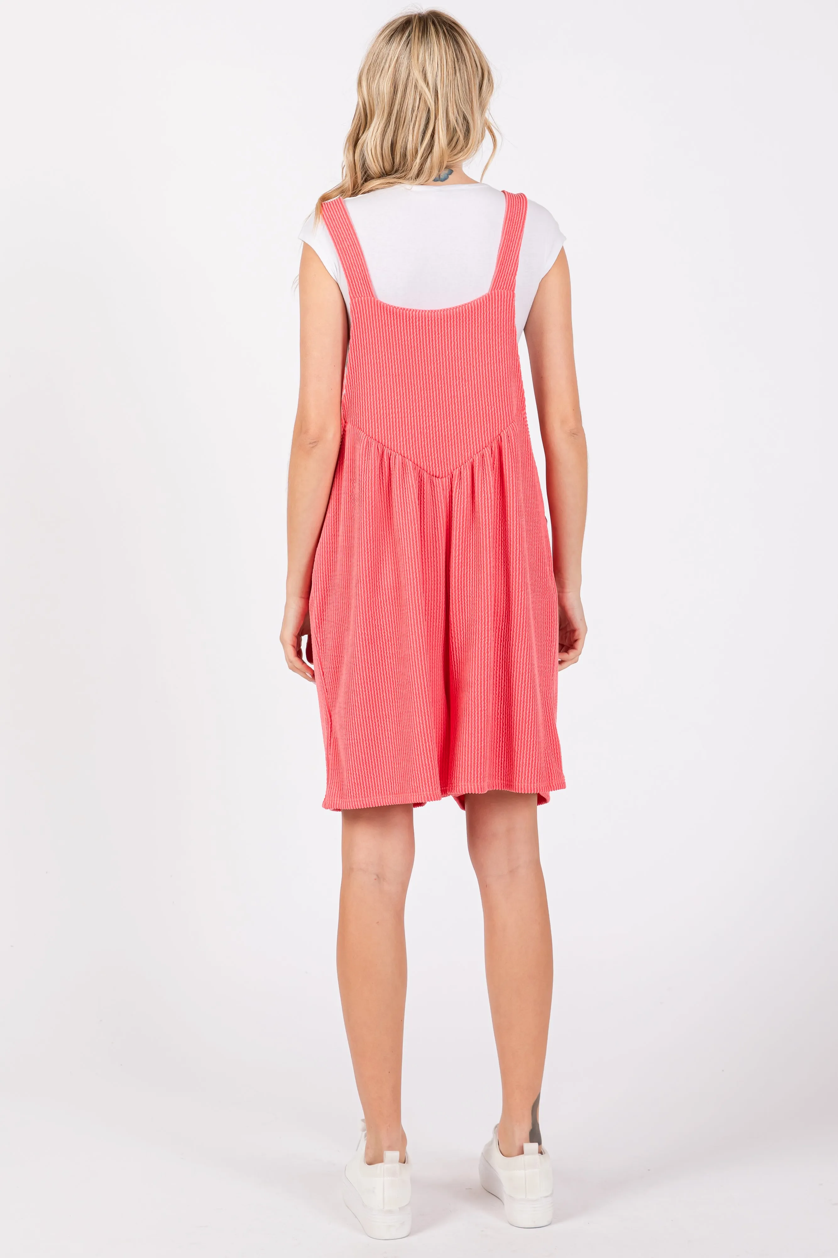 Coral Ribbed Romper sold by Pinkblush product image thumbnail 3