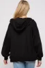 Black Zipper Hooded Maternity Jacket sold by Pinkblush