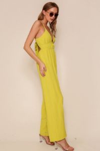 Lime Wide Leg Jumpsuit sold by Pinkblush