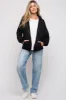 Black Zipper Hooded Maternity Jacket sold by Pinkblush