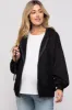 Black Zipper Hooded Maternity Jacket sold by Pinkblush