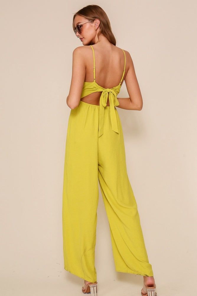 Lime Wide Leg Jumpsuit sold by Pinkblush product image thumbnail 3
