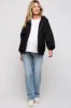 Black Zipper Hooded Maternity Jacket sold by Pinkblush