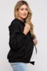 Black Zipper Hooded Maternity Jacket sold by Pinkblush