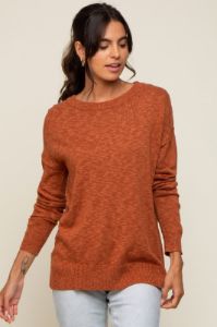 Rust Knit Long Sleeve Top sold by Pinkblush