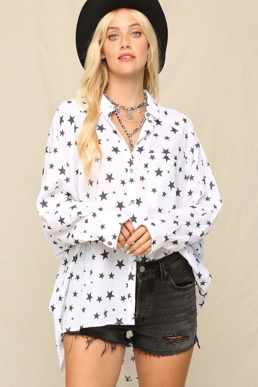 White Button Front Shirt sold by Pinkblush