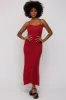 Rust Open Knit Crochet Midi Dress sold by Pinkblush