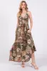 Olive Floral Paisley Front Twist Maternity Maxi Dress sold by Pinkblush