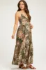 Olive Floral Paisley Front Twist Maternity Maxi Dress sold by Pinkblush