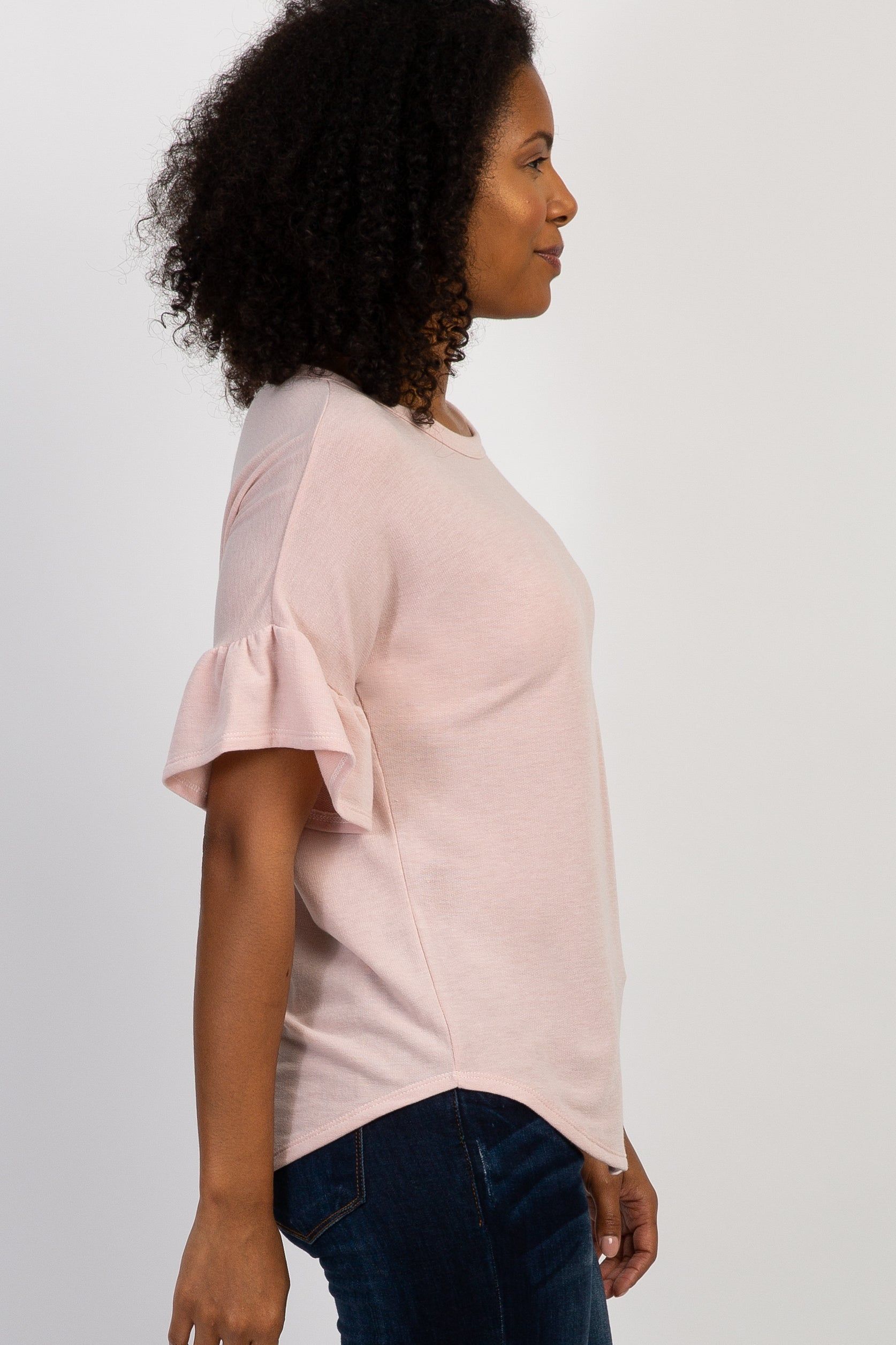 Light Pink Short Ruffle Sleeve Top sold by Pinkblush product image thumbnail 2
