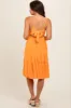 Orange Ruffle Tiered Cutout Back Tie Maternity Dress sold by Pinkblush