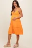 Orange Ruffle Tiered Cutout Back Tie Maternity Dress sold by Pinkblush