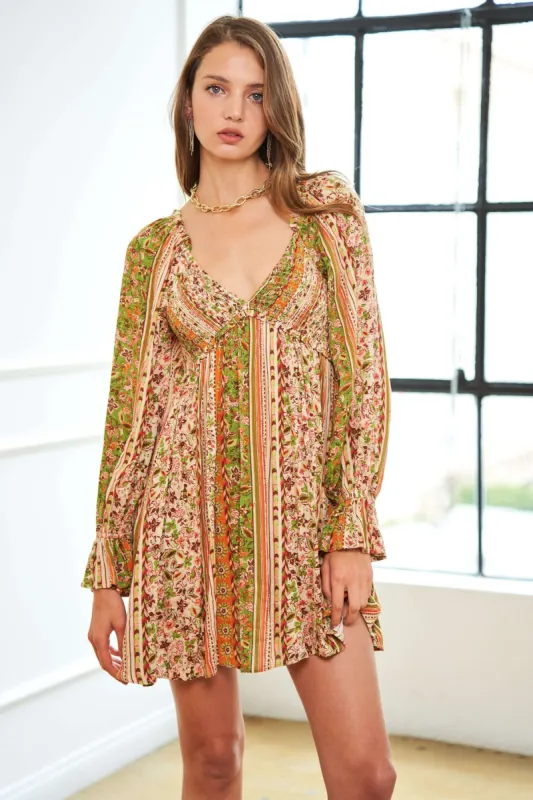 Green Floral Mini Dress sold by Pinkblush