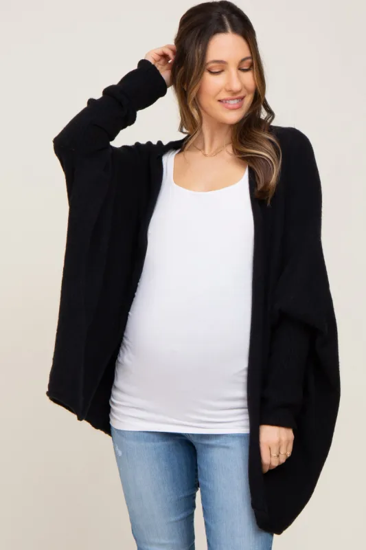 Black Dolman Sleeve Maternity Cardigan Sweater sold by Pinkblush