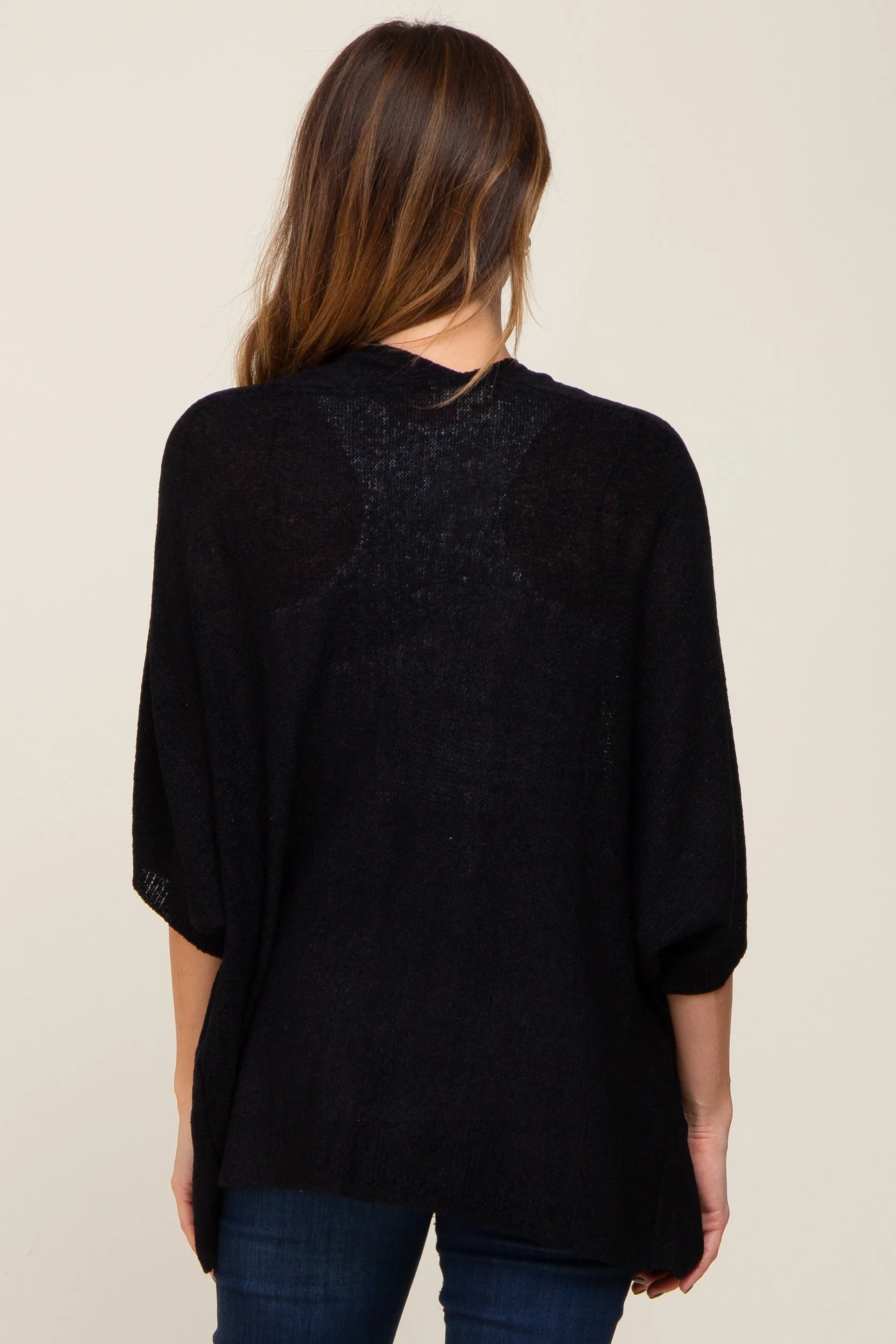 Black Dolman Short Sleeve Cardigan sold by Pinkblush product image thumbnail 3