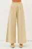 Taupe Flattering Cotton High Waisted Wide Leg Pants sold by Pinkblush