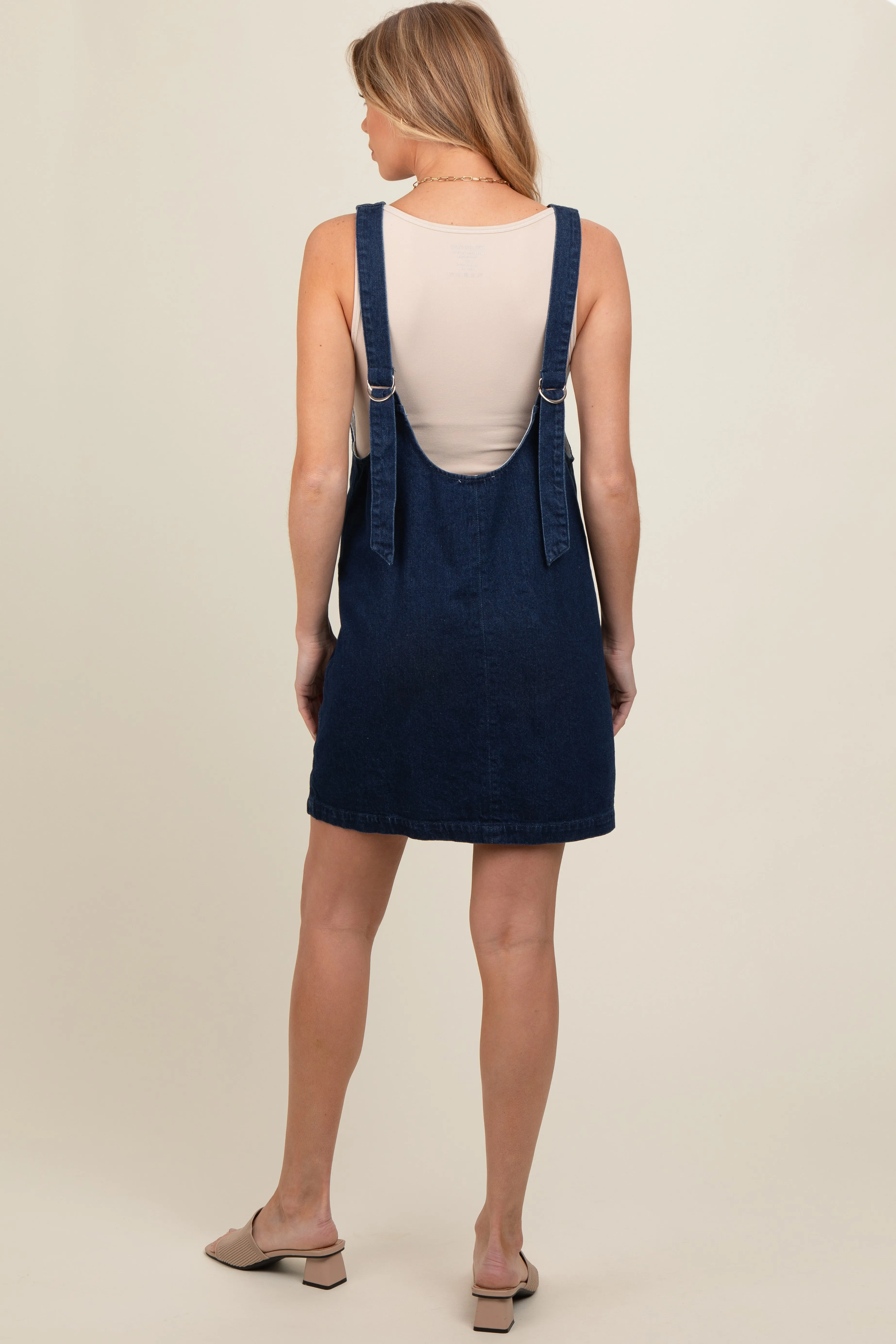 Charcoal Denim Front Pocket Maternity Skirt Overalls sold by Pinkblush product image thumbnail 4