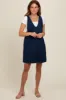 Charcoal Denim Front Pocket Maternity Skirt Overalls sold by Pinkblush
