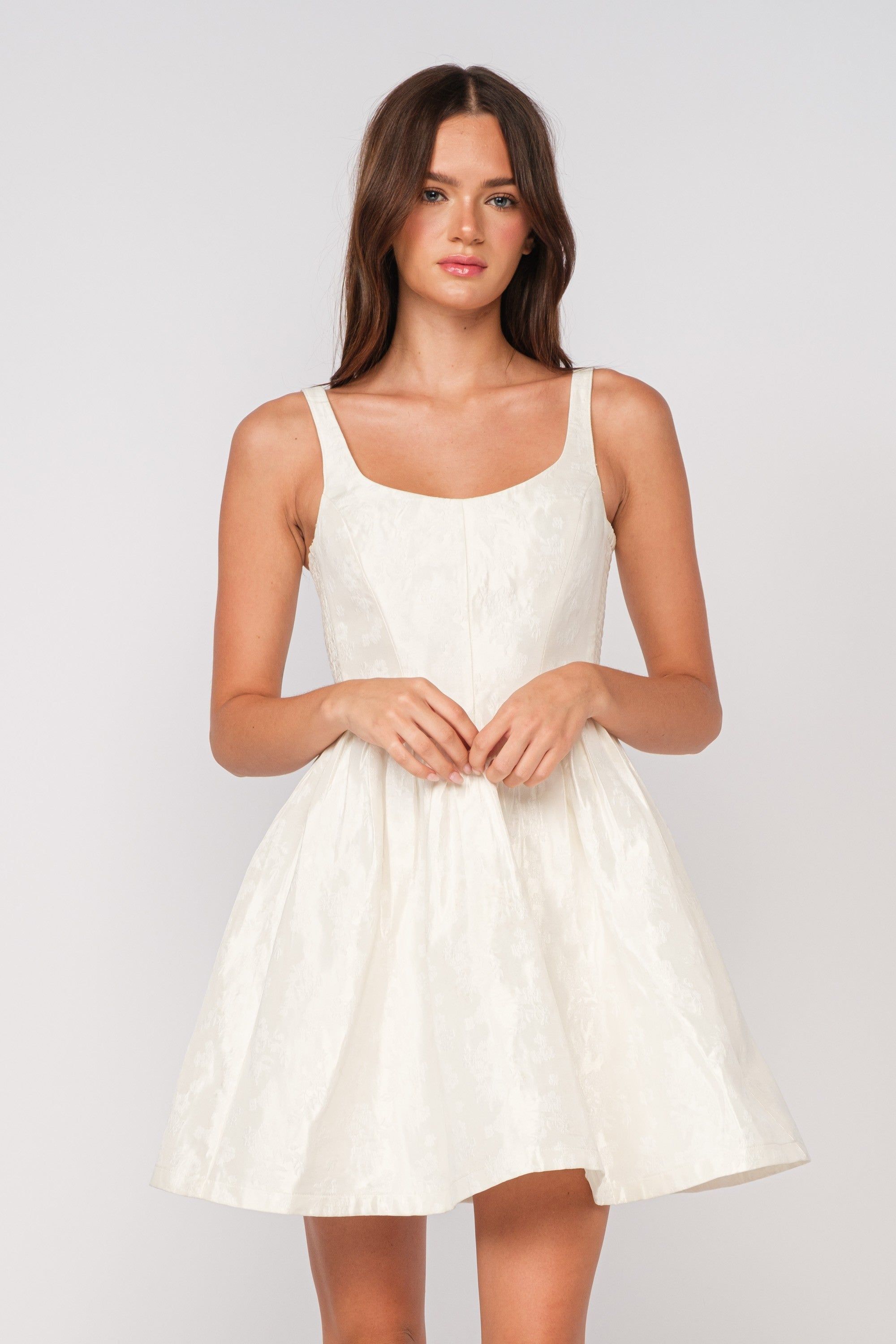 Ivory Textured Dress sold by Pinkblush