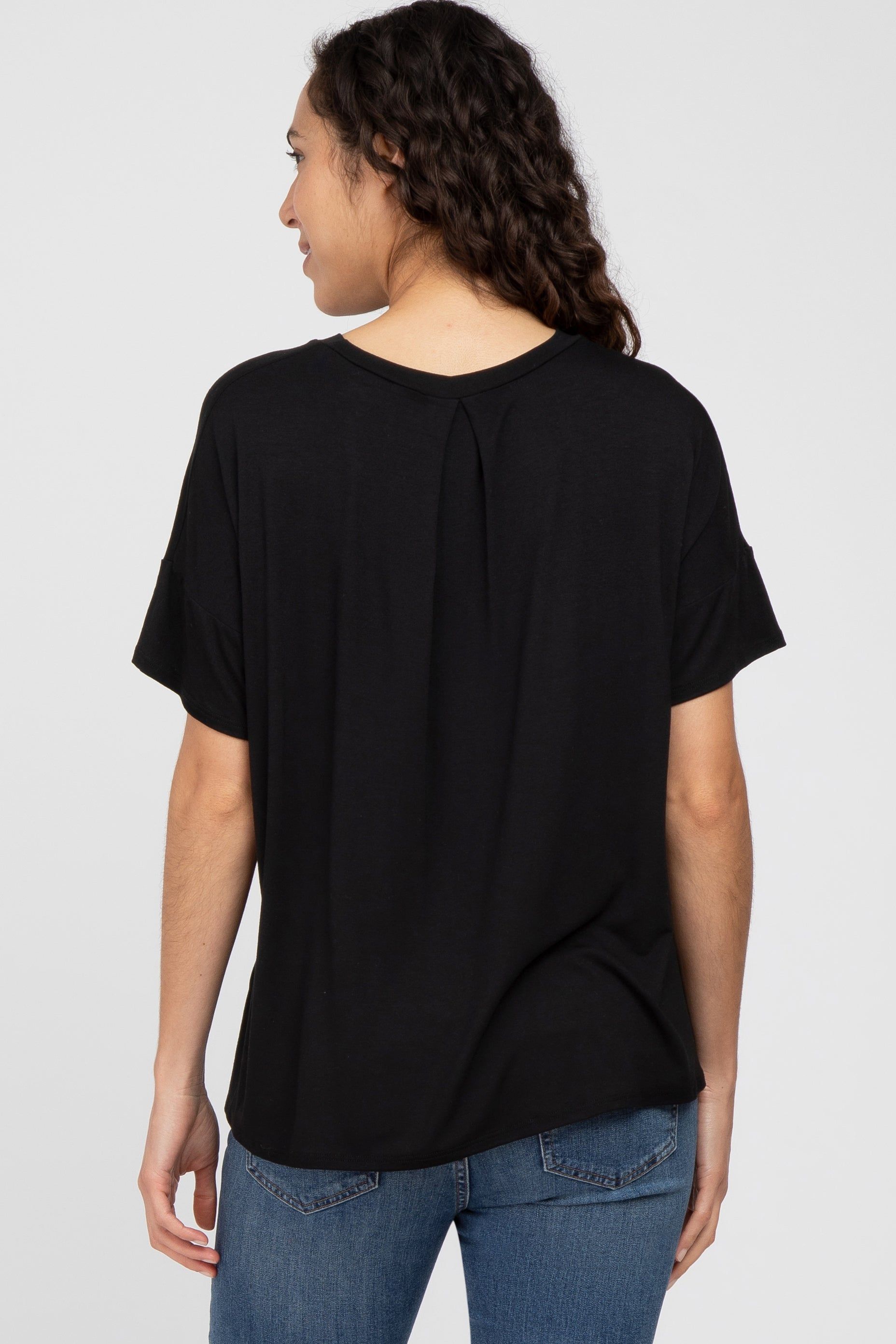 Black Pocket Front Short Sleeve Top sold by Pinkblush product image thumbnail 3