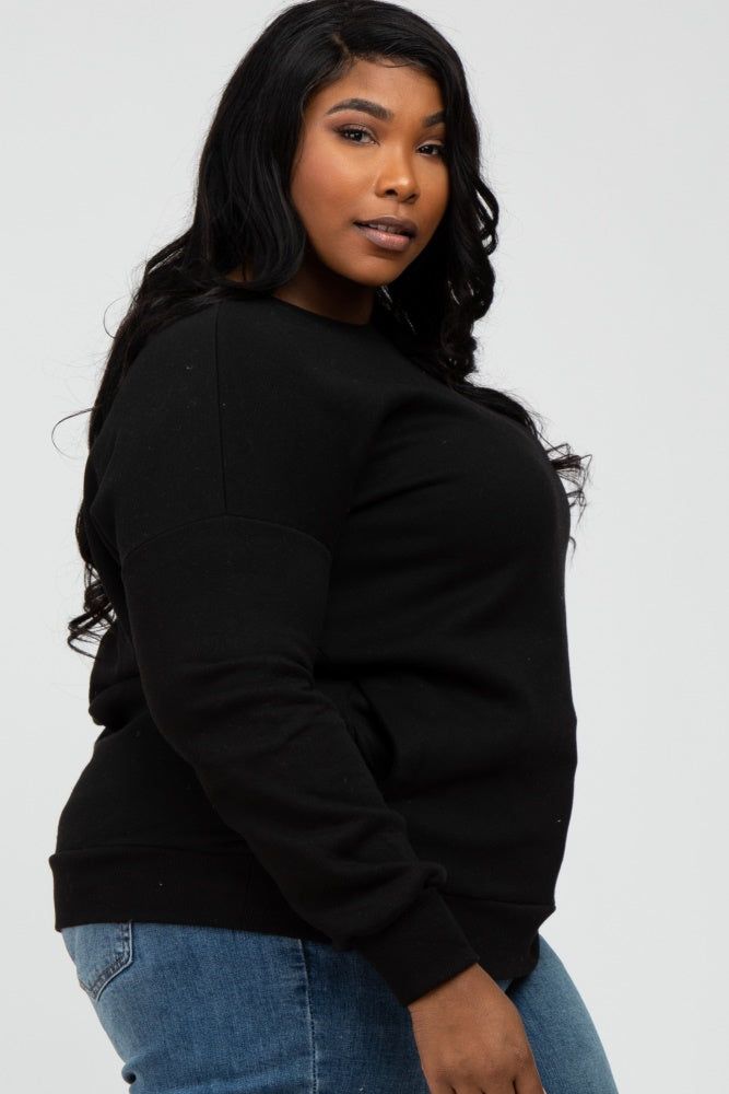 Black Pocketed Plus Sweatshirt sold by Pinkblush product image thumbnail 3