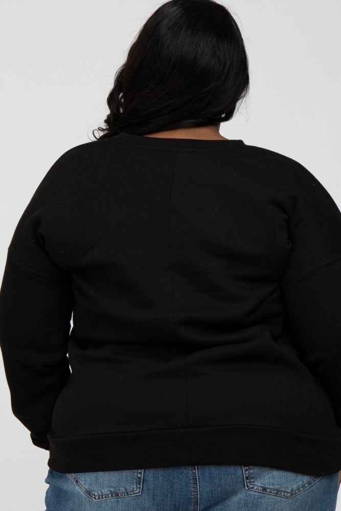 Black Pocketed Plus Sweatshirt sold by Pinkblush product image thumbnail 4