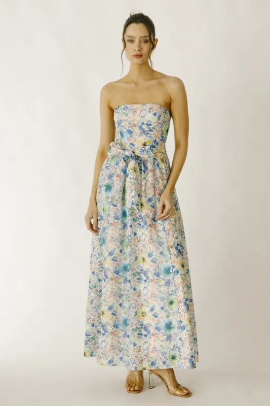 Multi Floral Large Eyelet Maxi Dress sold by Pinkblush