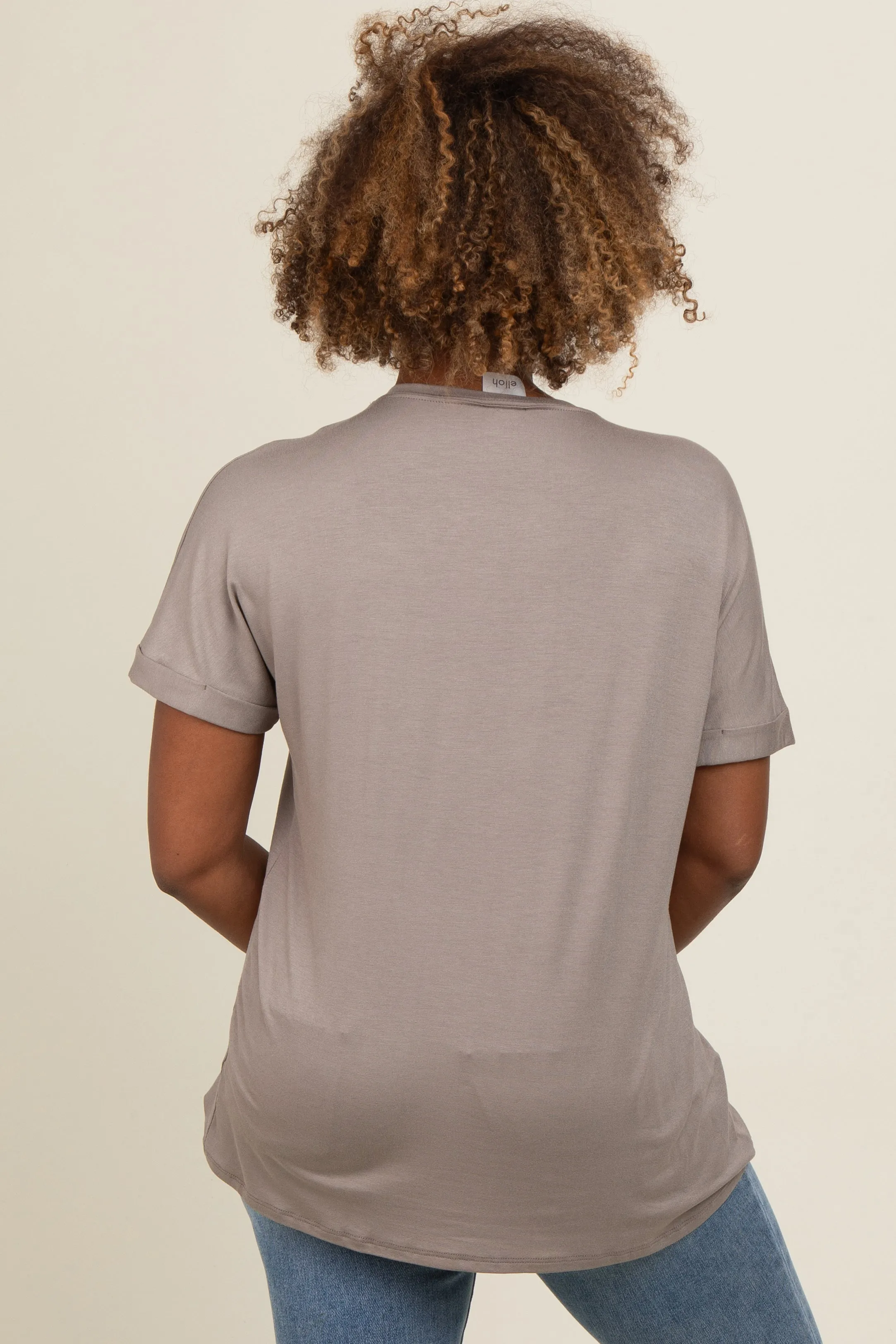 Taupe Relaxed Fit T-Shirt sold by Pinkblush product image thumbnail 3