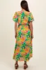 Lime Floral Puff Sleeve Maternity Midi Dress sold by Pinkblush