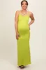 Lime Ribbed Fitted Maternity Maxi Dress sold by Pinkblush