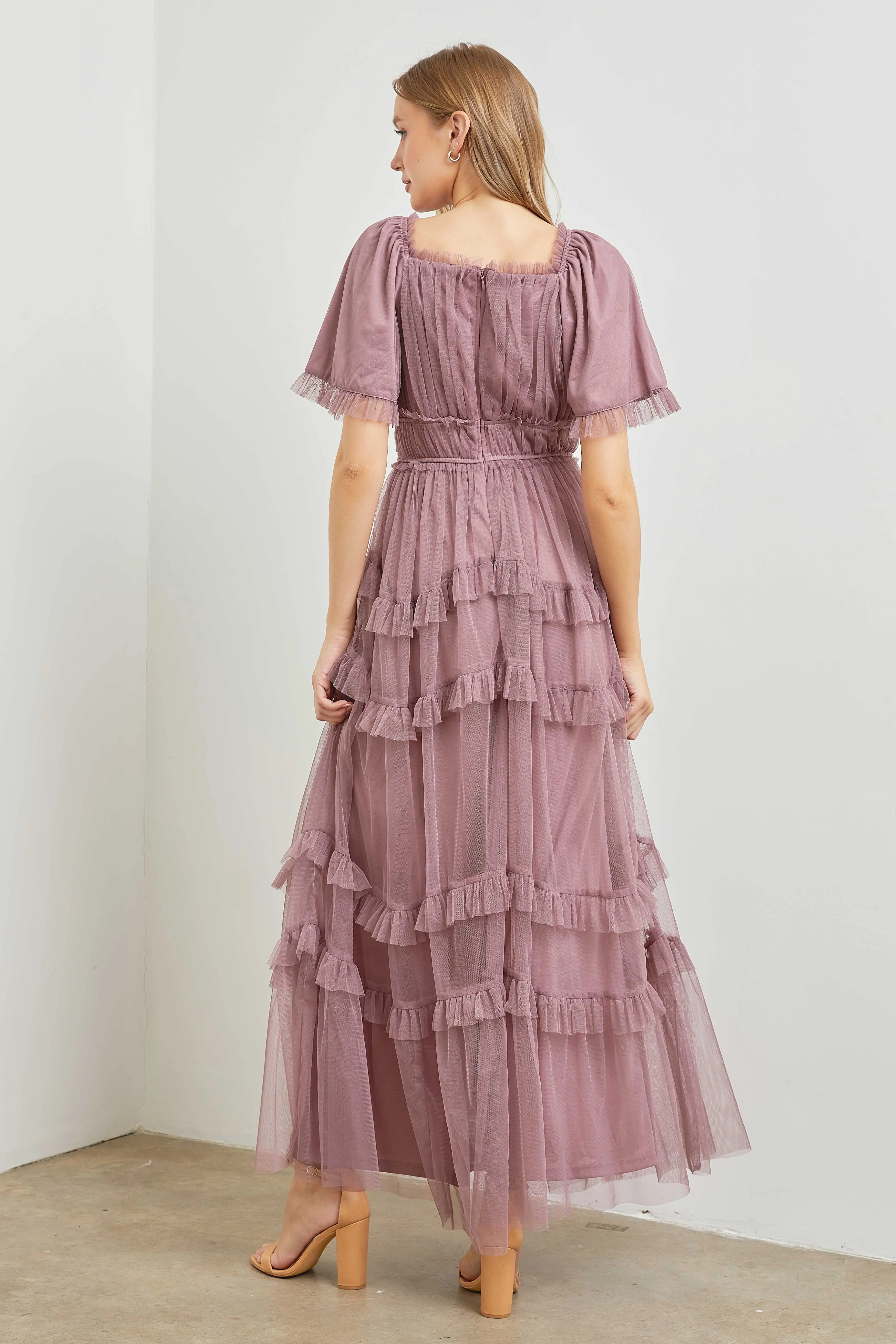 Dusty Lavender Tulle Maxi Dress sold by Pinkblush product image thumbnail 5
