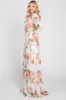 Ivory Floral Chiffon Long Sleeve Maxi Dress sold by Pinkblush