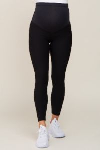 Black Ribbed Maternity Leggings sold by Pinkblush