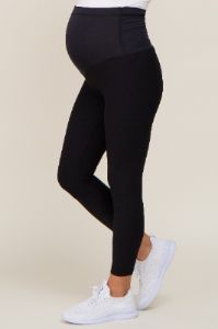 Black Ribbed Maternity Leggings sold by Pinkblush