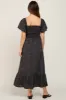 Black Floral Smocked Maternity Maxi Dress sold by Pinkblush