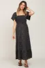 Black Floral Smocked Maternity Maxi Dress sold by Pinkblush
