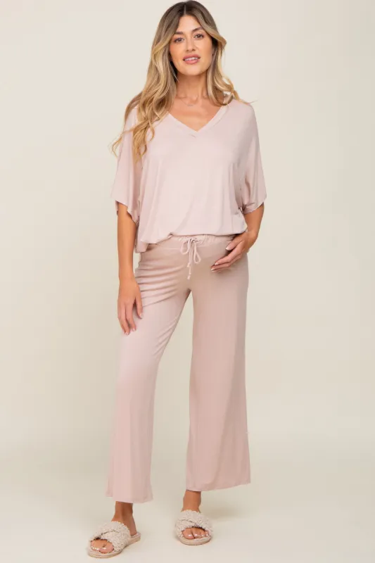 Light Pink Cropped Pant Maternity Set sold by Pinkblush