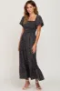 Black Floral Smocked Maternity Maxi Dress sold by Pinkblush