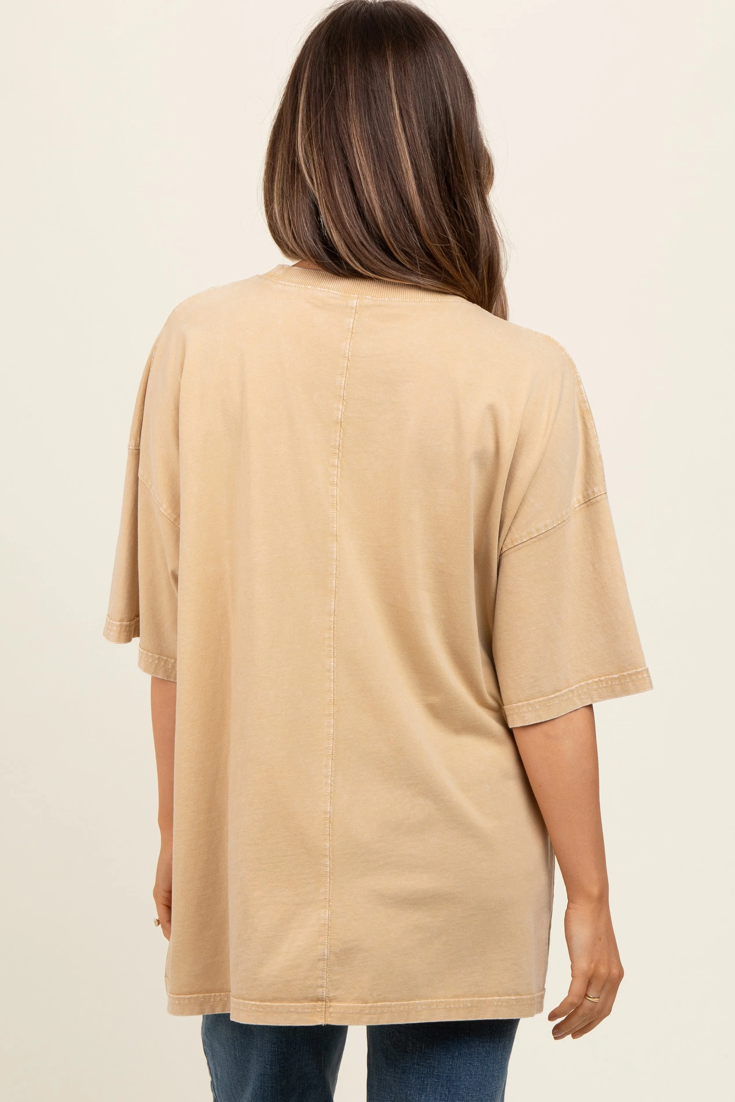 Yellow Faded Wash Maternity Short Sleeve Top sold by Pinkblush product image thumbnail 3