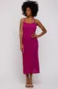 Magenta Open Knit Crochet Midi Dress sold by Pinkblush