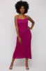 Magenta Open Knit Crochet Midi Dress sold by Pinkblush