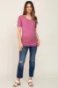 Mauve Ribbed Wrap Front Maternity/Nursing Top sold by Pinkblush