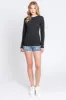 Charcoal Waffle Knit Basic Long Sleeve Top sold by Pinkblush