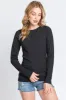 Charcoal Waffle Knit Basic Long Sleeve Top sold by Pinkblush