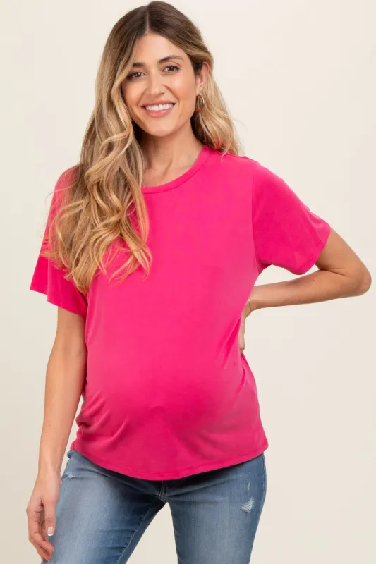 Magenta Dolman Sleeve Maternity Top sold by Pinkblush
