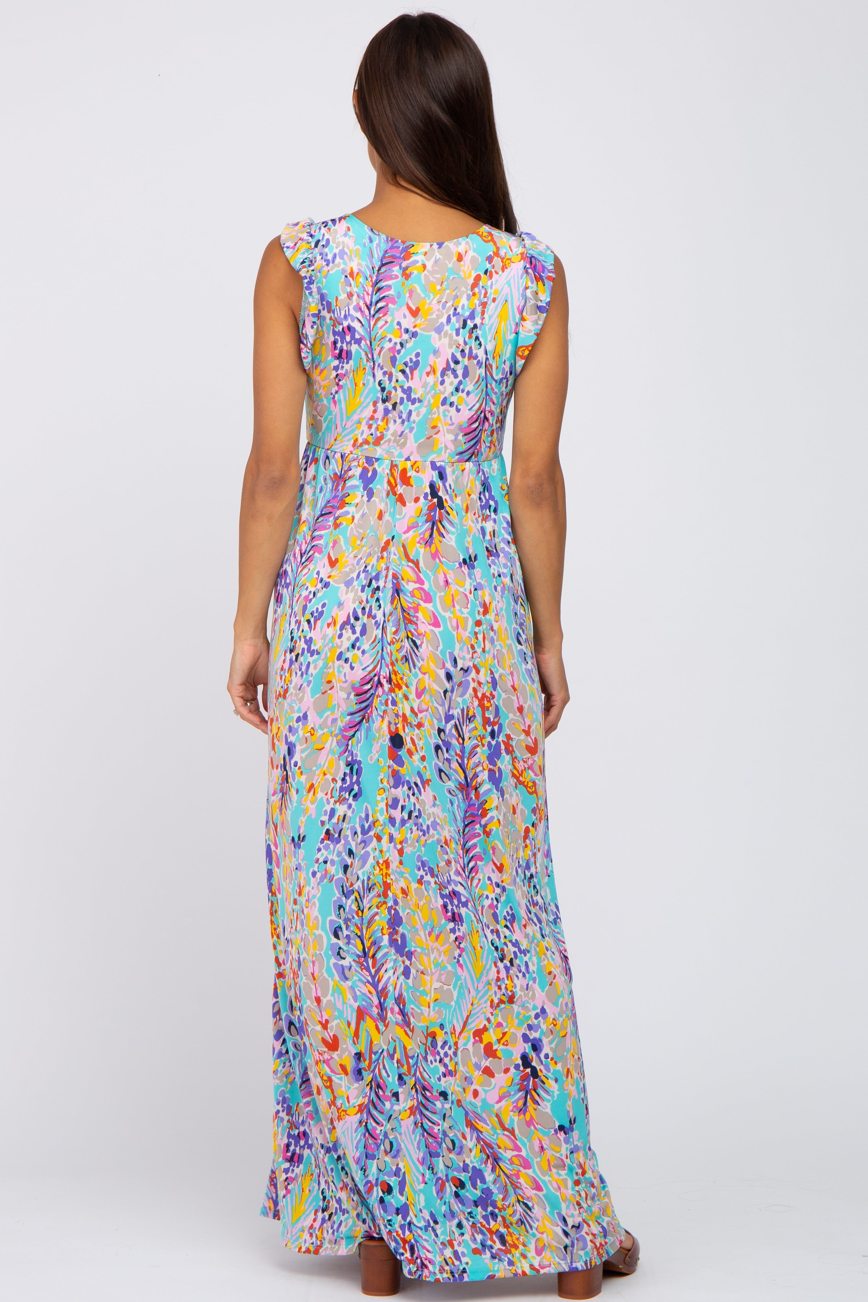 Mint Green Abstract Maternity Maxi Dress sold by Pinkblush product image thumbnail 3